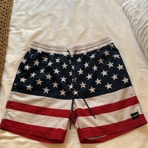 Hurley American flag swim trunks